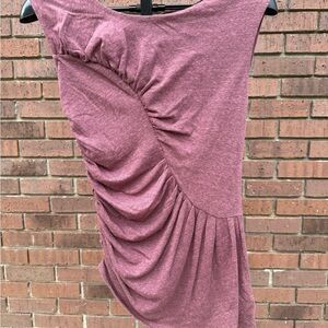 Anthropologie Deletta Pink Rose Sleeveless Top Size Small Asymmetrical Ruched